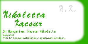 nikoletta kacsur business card